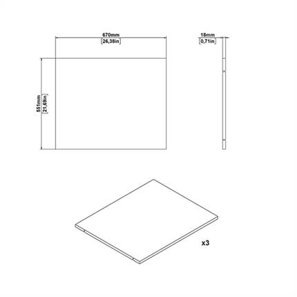 Mål på hylder til Bergamo garderobeskab