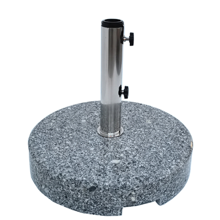 GRANIT PARASOLFOD RUND - 35 KG. GRÅ