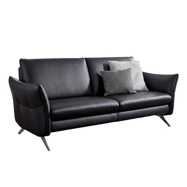 Himolla 6902 2 pers. sofa i sort læder - Justerbar ryg og skammel