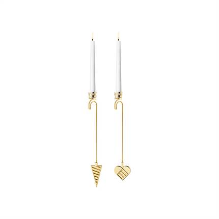 Georg Jensen 2025 Lyseholder, hjerte & kræmmerhus - Forgyldt