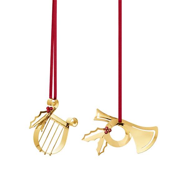 Georg Jensen 2026 Juleornamentsæt, 2 stk - Forgyldt : Erling Christensen Møbler