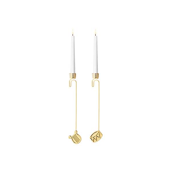 Georg Jensen 2026 Lyseholder, harpe & tromme - Forgylde : Erling Christensen Møbler
