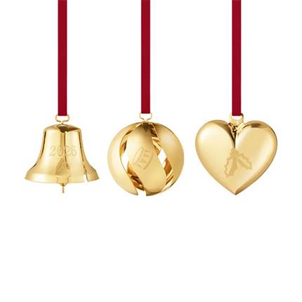 Georg Jensen 2026 Kugle, klokke & hjerte - Forgyldt