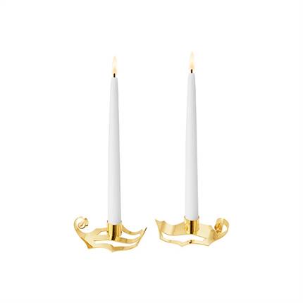 Georg Jensen 2026 Kertelysestager, 2 stk - Forgyldt