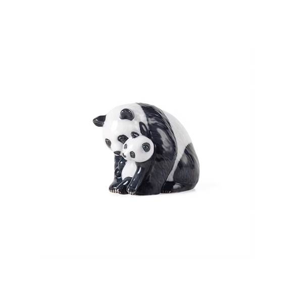 Royal Copenhagen Panda med unge figur 13 cm 