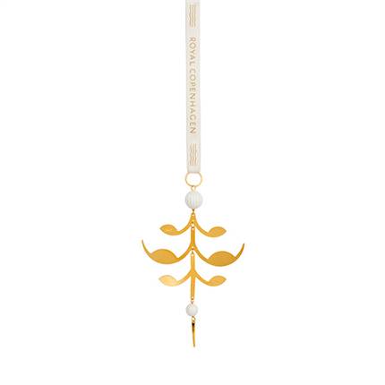 Royal Copenhagen Forgyldt juleornament, palmette, 12 cm