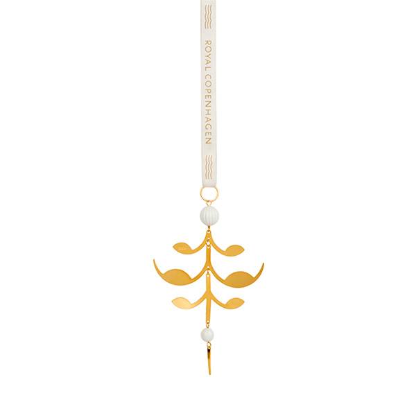 Royal Copenhagen Forgyldt juleornament, palmette, 12 cm
