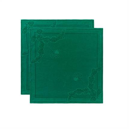 Royal Copenhagen Stjerne Riflet Jul Serviet, 45 x 45 cm, 2 stk - Grøn 