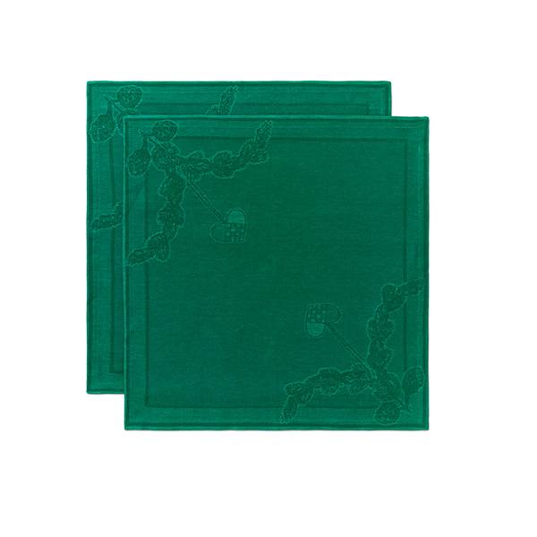 Royal Copenhagen Stjerne Riflet Jul Serviet, 45 x 45 cm, 2 stk - Grøn 