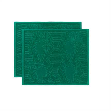 Royal Copenhagen Stjerne Riflet Jul Dækkeserviet, 45 x 35 cm, 2 stk - Grøn 