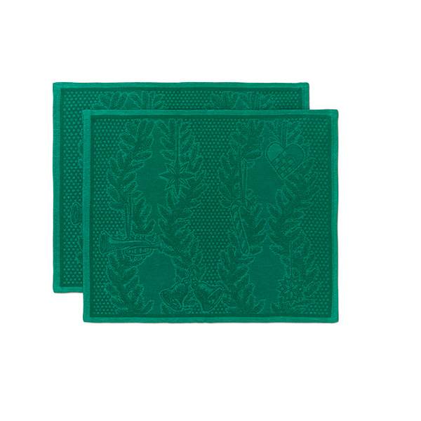 Royal Copenhagen Stjerne Riflet Jul Dækkeserviet, 45 x 35 cm, 2 stk - Grøn 