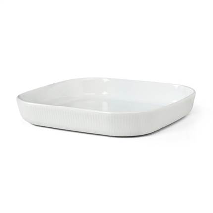 Royal Copenhagen Hvid Riflet Ovnfast fad, 30 cm