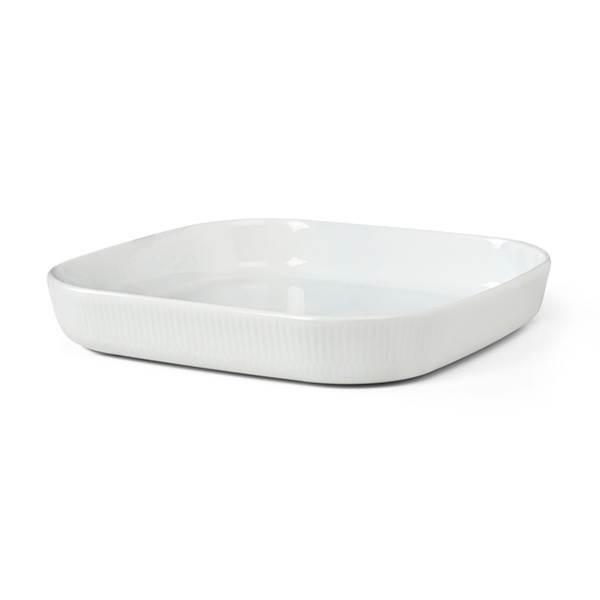 Royal Copenhagen Hvid Riflet Ovnfast fad, 30 cm