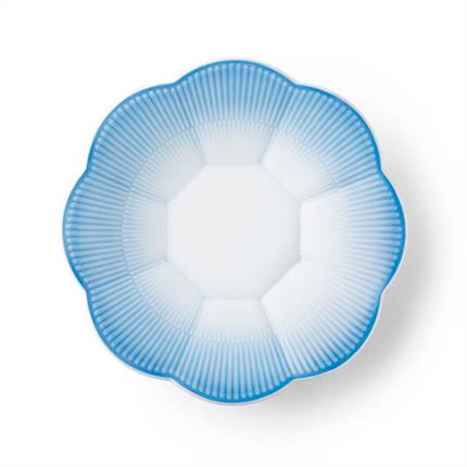 Royal Copenhagen Dyb skål med blomsterkant, 25 cm - Blå