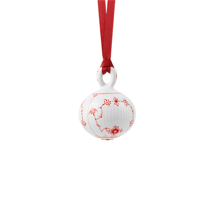 Royal Copenhagen Rød Musselmalet Julekugle, 9,5 cm