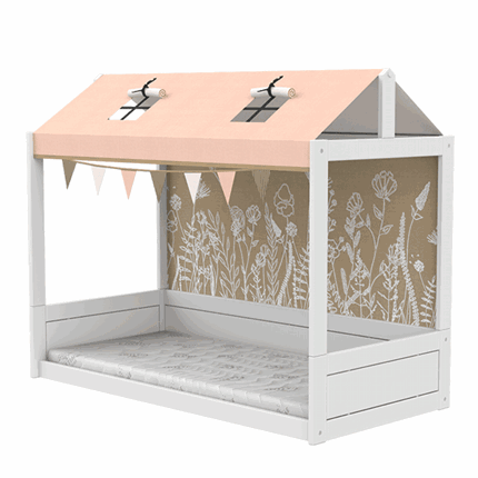 LIFETIME Kidsrooms Montessori børneseng med topkonstruktion/ Premium 90x200 cm