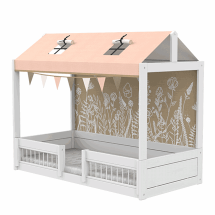 LIFETIME Kidsroom Montessori børneseng med top og sengeheste / Premium 90x200 cm