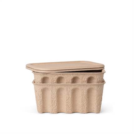 Ferm Living Paper Pulp Box, small, set of 2 - Brown