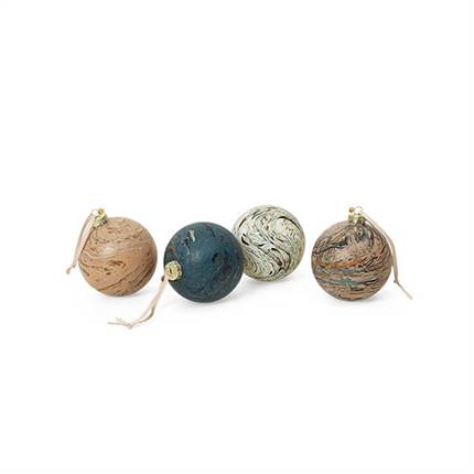 Ferm Living Marble Baubles - L - Set of 4