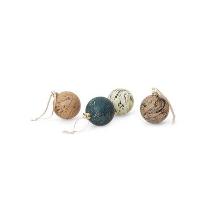 Ferm Living Marble Baubles - M - Set of 4