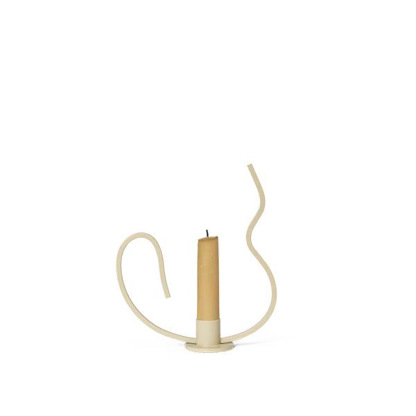 Ferm Living Valse candle holder, low - Cashmere