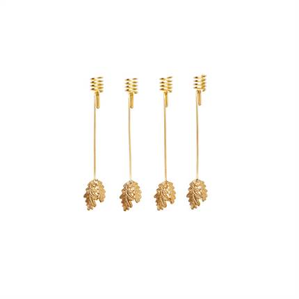 Ferm Living Oak Leaf juletræslyseholder - Brass