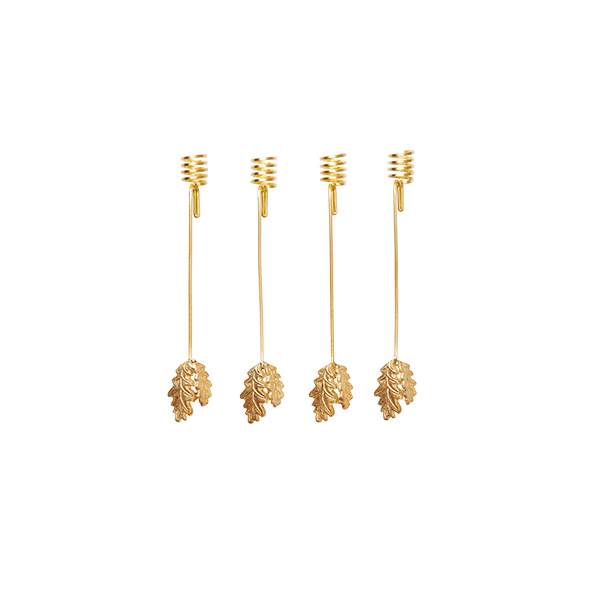 Ferm Living Oak Leaf juletræslyseholder - Brass