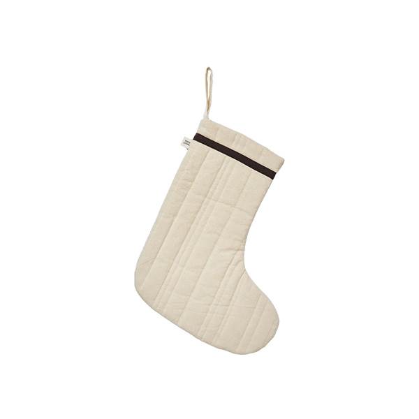 Ferm Living Vari Quilted Christmas Stocking, cotton - Natural