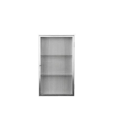 Ferm Living Haze Wall Cabinet - Reeded Glass - Stainless Steel