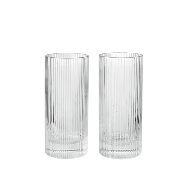 Ferm Living Ripple Highball Glasses - Set of 2 : Erling Christensen Møbler