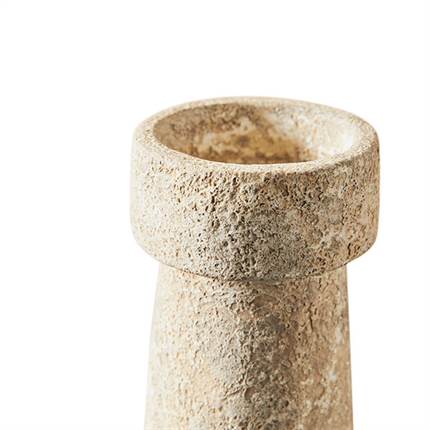 Muubs Eris S lysestage H:15 cm, Rustic sand - Terracotta