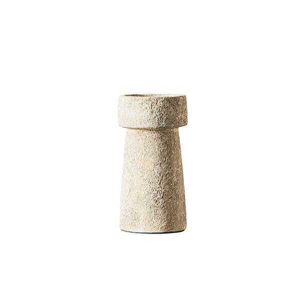 Muubs Eris L lysestage H:20 cm, Rustic sand - Terracotta 