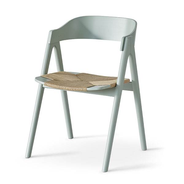 Billede af Findahl Mette spisebordsstol - Støvgrøn bøg med fletsæde