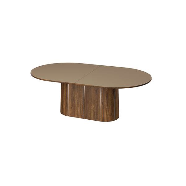 Skovby SM115 spisebord - Lakeret valnød med muskat laminat bordplade