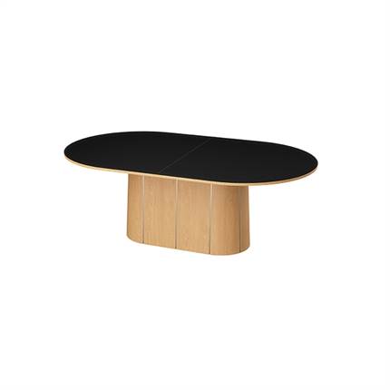 SM115 spisebord fra Skovby i naturolieret eg med sort nano laminat bordplade