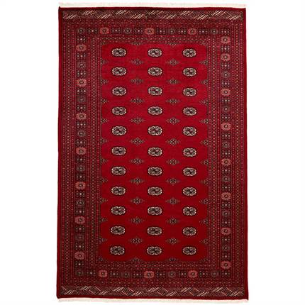 Ægte tæppe Pakistan Bokhara rød - 200x309 cm