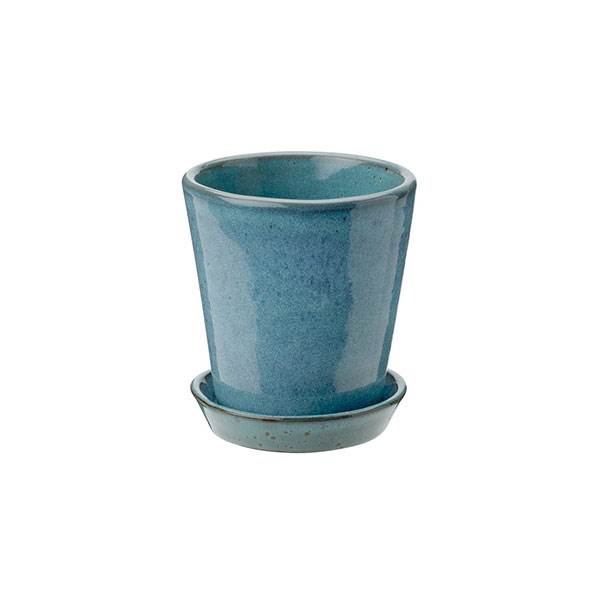 Billede af Knabstrup Keramik dyrkningspotte, støvet blå - H:11 cm