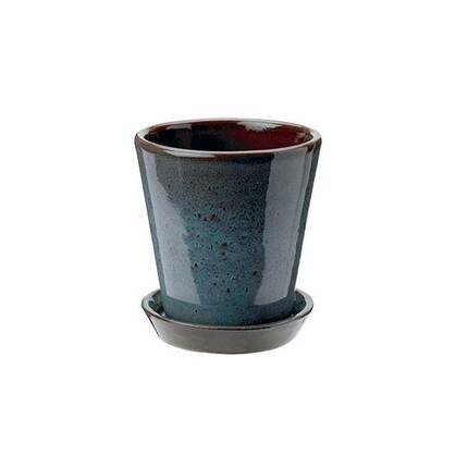 Knabstrup Keramik dyrkningspotte, havgrøn - H:11 cm