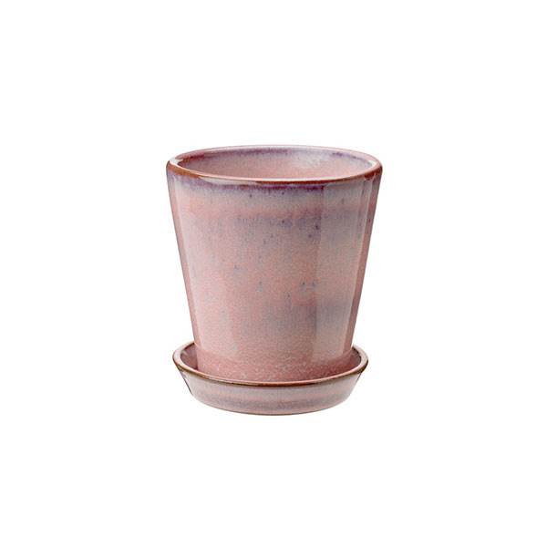 Knabstrup Keramik dyrkningspotte, rosa - H:11 cm