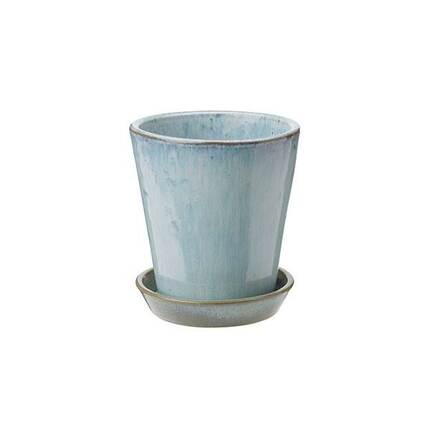 Knabstrup Keramik dyrkningspotte, soft mint - H:11 cm