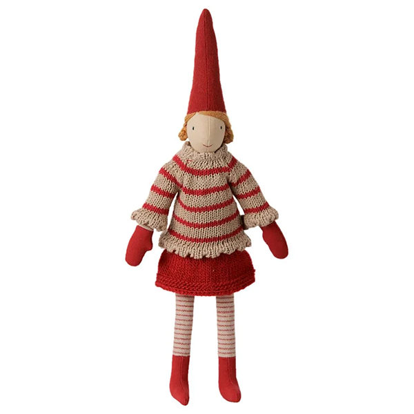 Maileg Jul - Pixy, Str. 2 - Pige - Stribet strikket sweater