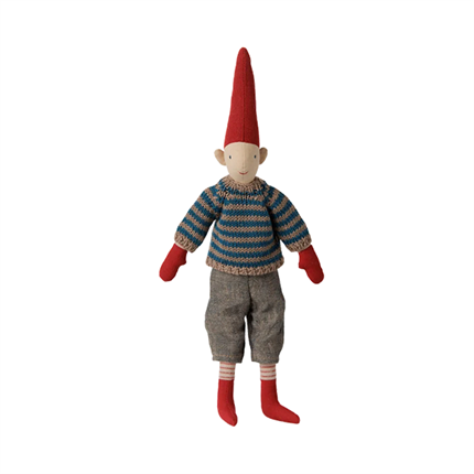 Maileg Jul - Pixy, Str. 2 - Dreng - Stribet strikket sweater