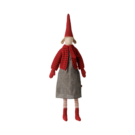 Maileg Jul - Pixy, Str. 4 - Pige - Stribet strikket cardigan