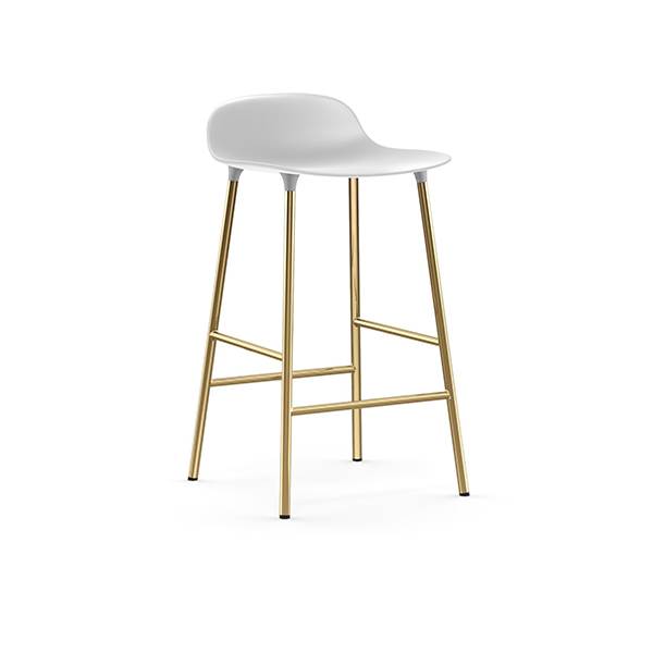 Køb Normann Copenhagen Form barstol – Hvid/messing 65 cm