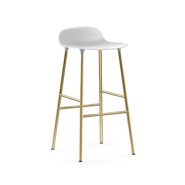 Køb Normann Copenhagen Form barstol – Hvid/messing 75 cm