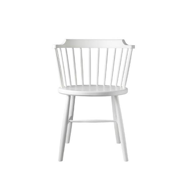 Billede af FDB Møbler - J18 spisebordsstol med armlæn - bøg, hvid