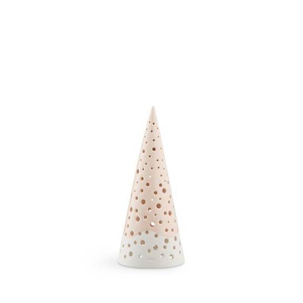 Kähler Portacandele Alto 19 Cm – Design Danese Nobili In Ceramica Bianca, Fori Tagliati A Mano, Collezione Bache & Bendix Becker