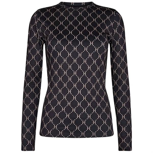 HYPE THE DETAiL blouse w/print - Black/sand