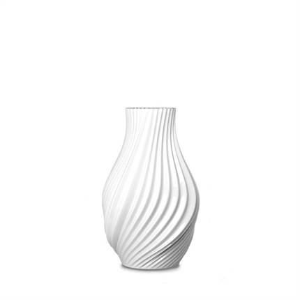 Lyngby Porcelæn Twist Vase H18 cm - Hvid 