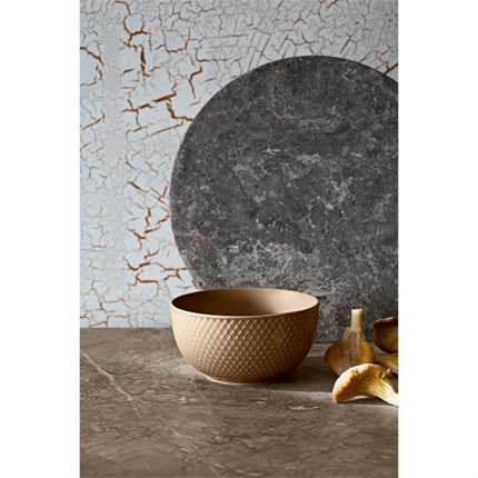 Lyngby Porcelæn Rhombe Earth skål Ø13 cm - Clay